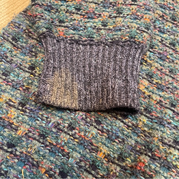 Vintage Florence Maglificio Cardigan Sweater Wool Blend Mens Large Woven Navy - Picture 6 of 6